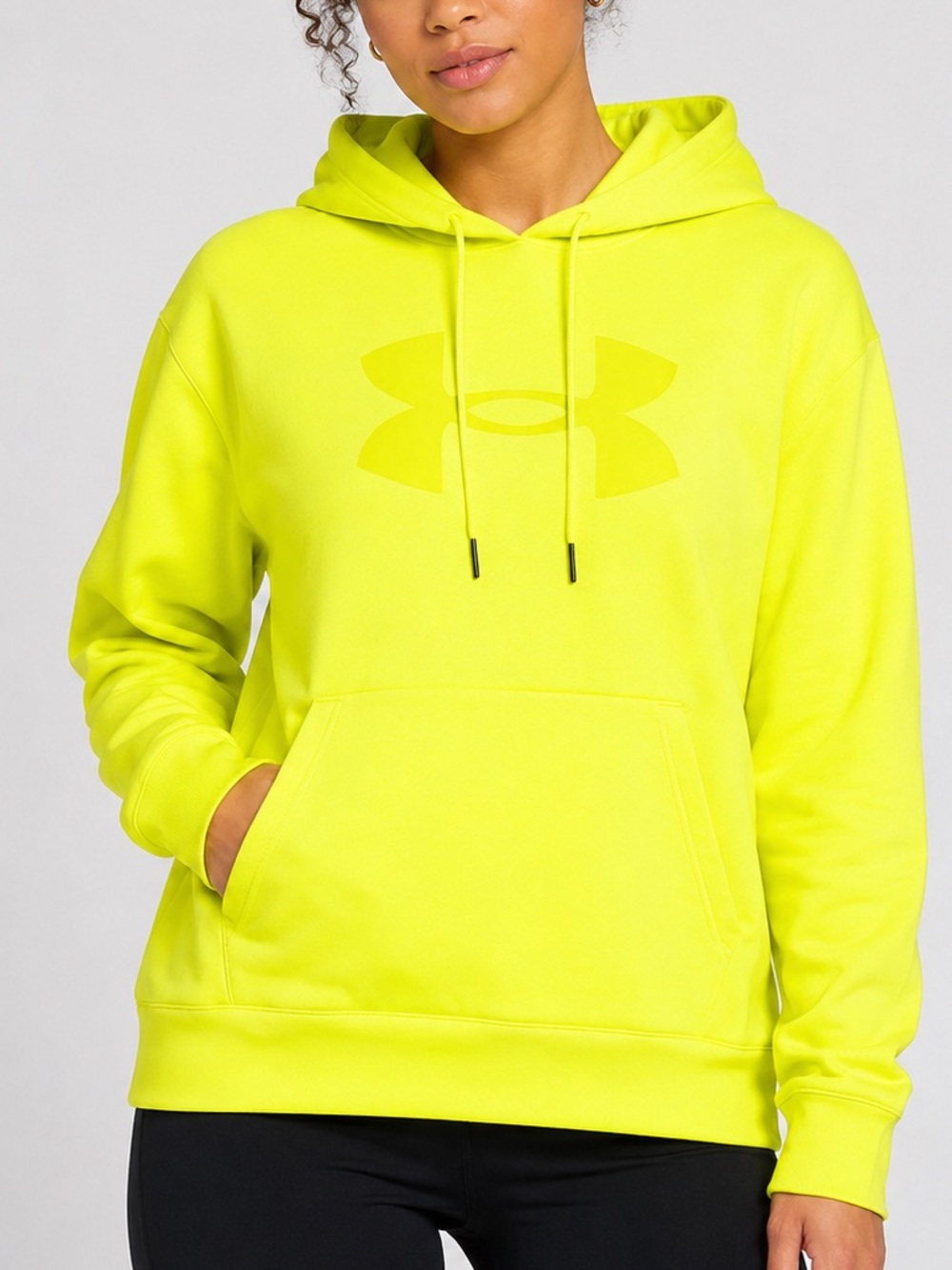 Under Armour Women’s Armour Fleece Pullover Hoodie Neon Yellow size Medium NWT‎